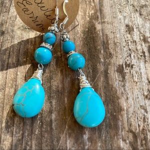 Artisan tear drop beaded earrings